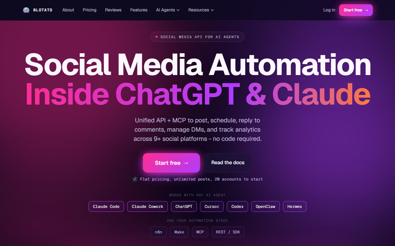 Blotato homepage