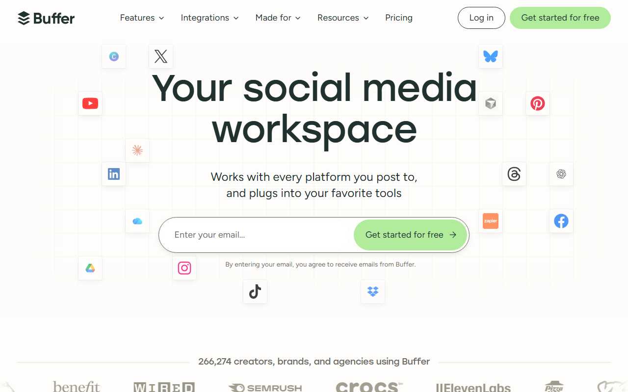 Buffer homepage