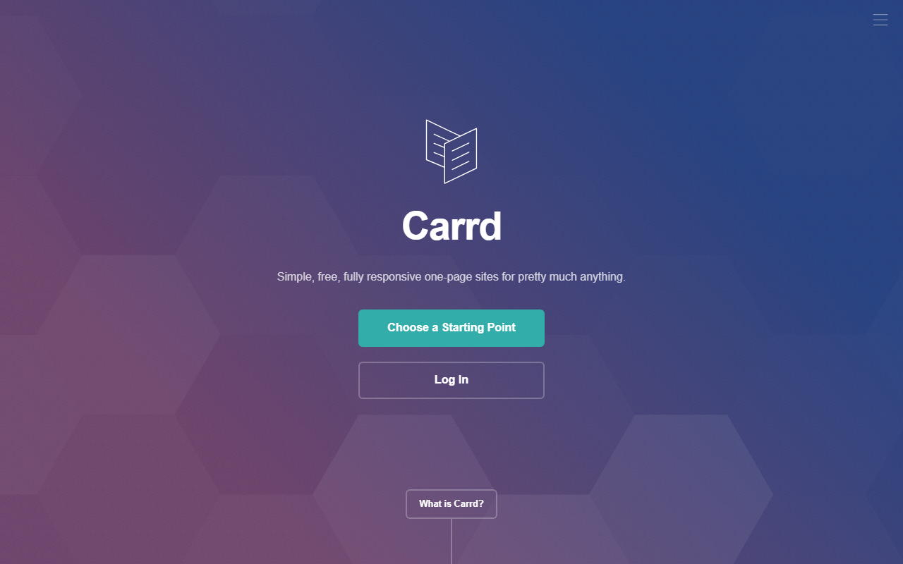 Carrd homepage